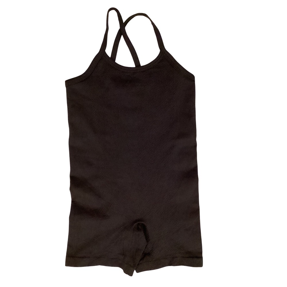 All In Motion Girls Black Seamless Unitard Crossback Athletic Romper Size S 6/7